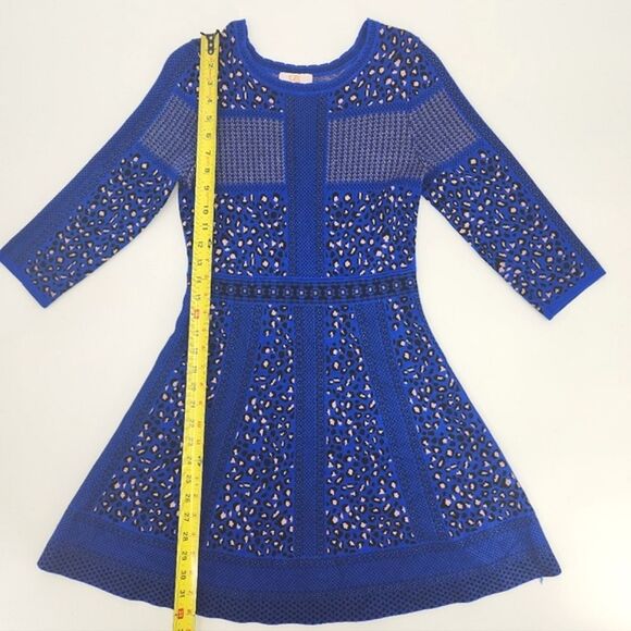 GB Girls Leopard Print Sweater Skater Dress Sixe XL Blue, Black & Light Pink - Picture 11 of 14
